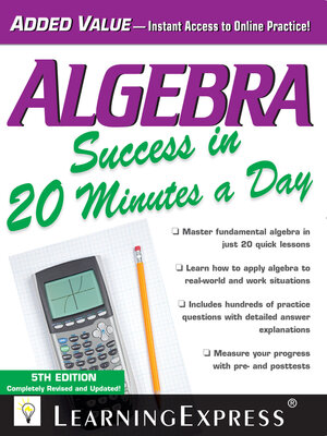 cover image of Algebra Success in 20 Minutes a Day